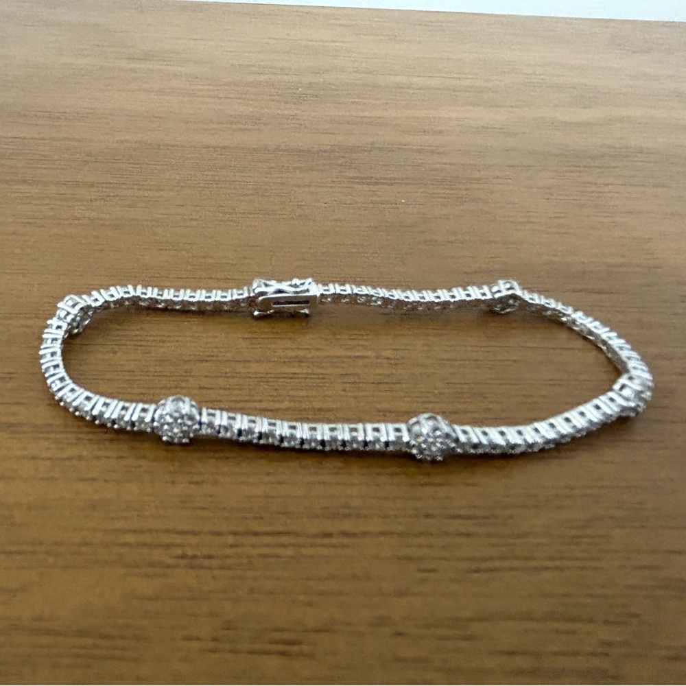 Diamonique Flower Tennis Bracelet.